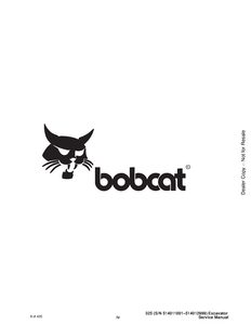 Bobcat X325 Hydraulic Excavator manual