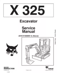 Bobcat X325 Hydraulic Excavator Service Repair Manual (S/N: 511820001 & - Above preview