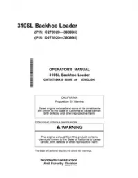 John Deere 310SL Backhoe Loader Operator's Manual - OMT357554X19 preview