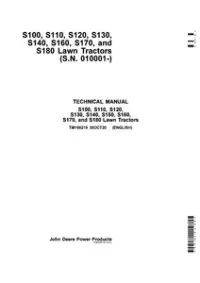 John Deere S100 S110 S120 S130 S140 S160 S170 S180 Lawn Tractor ( S.N 010001-) Service Manual - TM1661219 preview