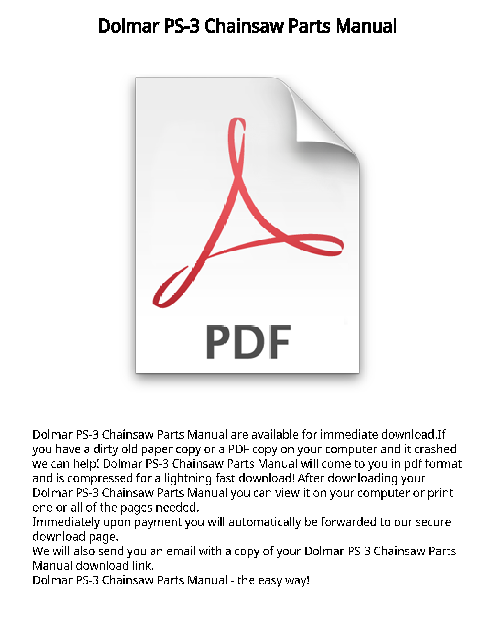 Dolmar PS-3 manual