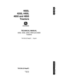 John Deere 4050 4250 4450 4650 4850 Tractors Service Manual -TM1259 preview