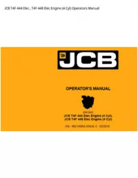 JCB T4F 444 Elec   T4F 448 Elec Engine (4 Cyl) Operators Manual preview