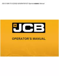 JCB G130RX TO G220QX GENERATOR SET Operators Manual preview