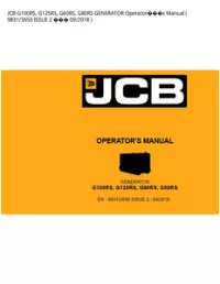 JCB G100RS  G125RS  G60RS  G80RS GENERATOR Operators Manual ( 9831/3650 ISSUE 2  09/2018 -  preview