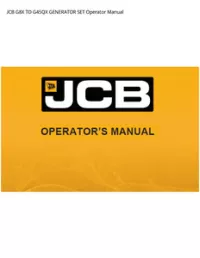 JCB G8X TO G45QX GENERATOR SET Operator Manual preview