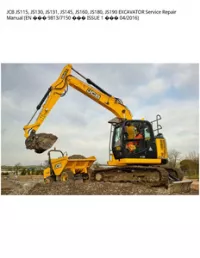 JCB JS115  JS130  JS131  JS145  JS160  JS180  JS190 EXCAVATOR Service Repair Manual (EN  9813/7150  ISSUE 1  - 04/2016 preview