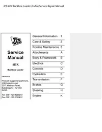 JCB 4DX Backhoe Loader (India) Service Repair Manual preview