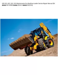 JCB 3CX  4CX  5CX  5CX Wastemaster Eco Backhoe Loader Service Repair Manual (EN  9813/6900  ISSUE 6  - 09/2018 preview