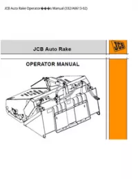 JCB Auto Rake Operators Manual - 332/A6613-02 preview