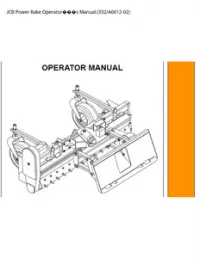 JCB Power Rake Operators Manual - 332/A6612-02 preview