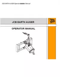 JCB EARTH AUGER Operators Manual preview