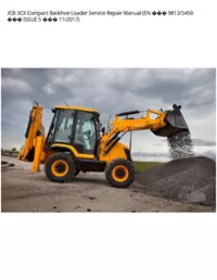 JCB 3CX Compact Backhoe Loader Service Repair Manual (EN  9813/5450  ISSUE 5  - 11/2017 preview