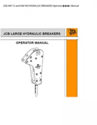 JCB HM115 and HM140 HYDRAULIC BREAKERS Operators Manual preview
