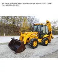 JCB 2DX Backhoe Loader Service Repair Manual (S/N: From 1915700 to 1917405   From 2299800 to - 2304689 preview