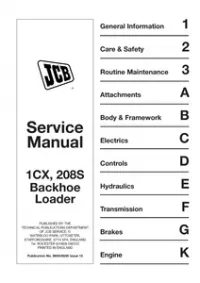 JCB 1CX Series 1 And Series 2 Backhoe Loader Service Repair Workshop Manual preview