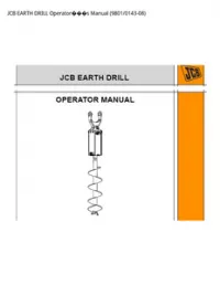 JCB EARTH DRILL Operators Manual - 9801/0143-08 preview