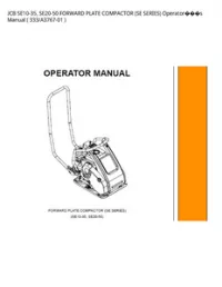 JCB SE10-35  SE20-50 FORWARD PLATE COMPACTOR (SE SERIES) Operators Manual ( 333/A3767-01 -  preview