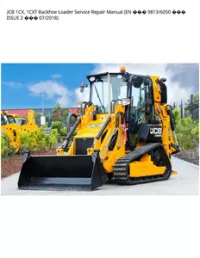 JCB 1CX  1CXT Backhoe Loader Service Repair Manual (EN  9813/6050  ISSUE 2  - 07/2018 preview