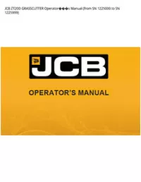 JCB ZT20D GRASSCUTTER Operators Manual (from SN 1225000 to SN - 1225999 preview