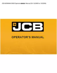 JCB WORKMAX 800D Operators Manual (SN 1629000 to - 1632999 preview