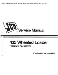 JCB 435 Wheeled Loader Service Repair Manual (from M/C No. - 523778 preview