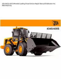 JCB 434S & 435S Wheeled Loading Shovel Service Repair Manual (Publication No. - 9803/9420-03 preview