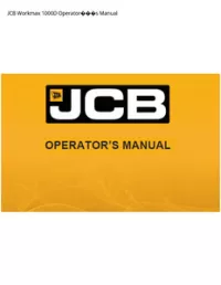 JCB Workmax 1000D Operators Manual preview