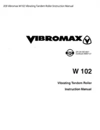 JCB Vibromax W102 Vibrating Tandem Roller Instruction Manual preview