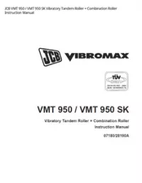 JCB VMT 950 / VMT 950 SK Vibratory Tandem Roller + Combination Roller Instruction Manual preview