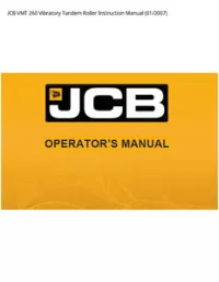 JCB VMT 260 Vibratory Tandem Roller Instruction Manual - 01/2007 preview