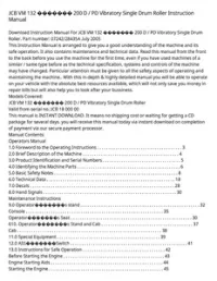 JCB VM 132  200 D / PD Vibratory Single Drum Roller Instruction Manual preview