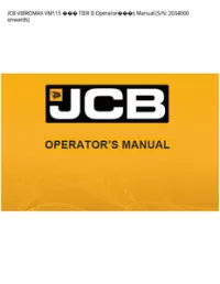 JCB VIBROMAX VM115  TIER II Operators Manual (S/N: 2034000 - onwards preview