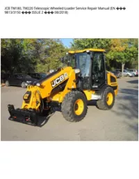 JCB TM180  TM220 Telescopic Wheeled Loader Service Repair Manual (EN  9813/3150  ISSUE 2  - 08/2018 preview
