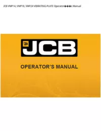 JCB VMP14  VMP18  VMP24 VIBRATING PLATE Operators Manual preview