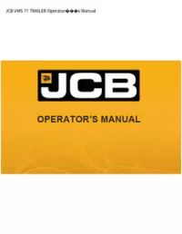 JCB VMS 71 TRAILER Operators Manual preview