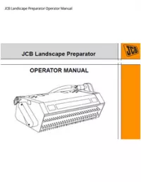 JCB Landscape Preparator Operator Manual preview