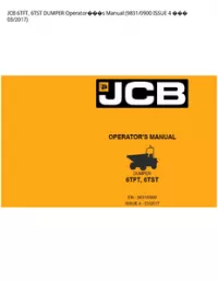 JCB 6TFT  6TST DUMPER Operators Manual (9831/0900 ISSUE 4  - 03/2017 preview