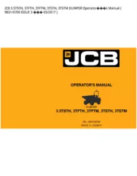 JCB 3.5TSTH  3TFTH  3TFTM  3TSTH  3TSTM DUMPER Operators Manual ( 9831/0700 ISSUE 3  03/2017 -  preview