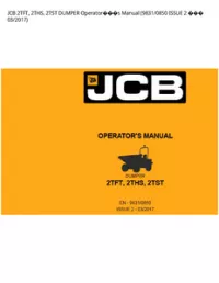 JCB 2TFT  2THS  2TST DUMPER Operators Manual (9831/0850 ISSUE 2  - 03/2017 preview