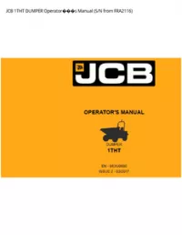 JCB 1THT DUMPER Operators Manual (S/N from - FRA2116 preview
