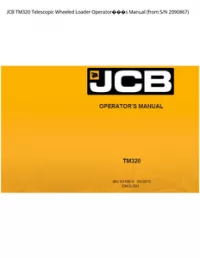 JCB TM320 Telescopic Wheeled Loader Operators Manual (from S/N - 2090867 preview