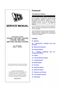 JCB 135 [T4F]  150T [T4F]  155 [T4F]  175 [T4F]  190T [T4F]  205T [T4F]  210 [T4F]  215 [T4F] Skid Steer Loader Service Repair Manual preview