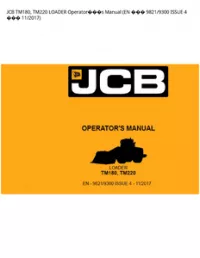JCB TM180  TM220 LOADER Operators Manual (EN  9821/9300 ISSUE 4  - 11/2017 preview