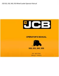 JCB 926  930  940  950 Wheel Loader Operator Manual preview