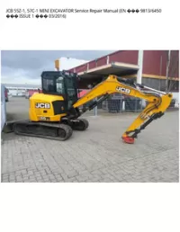 JCB 55Z-1  57C-1 MINI EXCAVATOR Service Repair Manual (EN  9813/6450  ISSUE 1  - 03/2016 preview