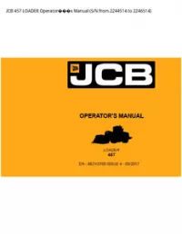 JCB 457 LOADER Operators Manual (S/N from 2244514 to - 2246514 preview