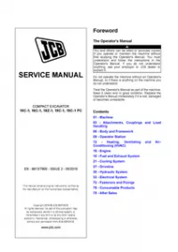 JCB 15C-1  16C-1  18Z-1  19C-1  19C-1 PC Compact Excavator Service Repair Manual preview