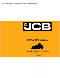 JCB 455ZX TIER II  455ZX BSIII Loader Operator Manual preview