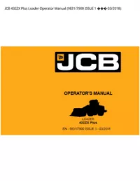 JCB 432ZX Plus Loader Operator Manual (9831/7900 ISSUE 1  - 03/2018 preview